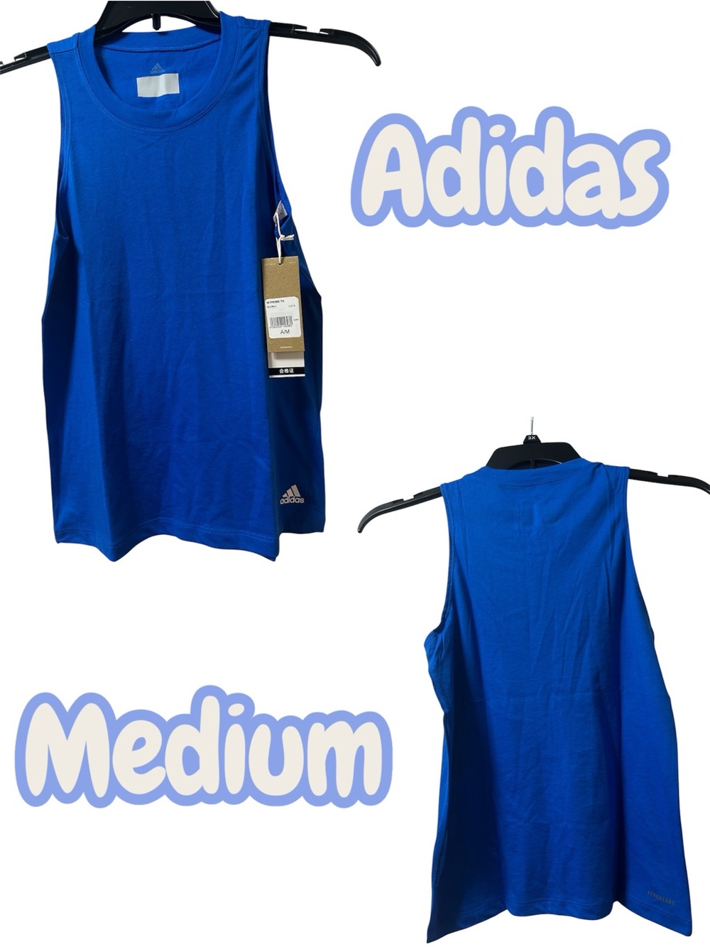 adidas Royal Blue Athletic Tank Top AMedium